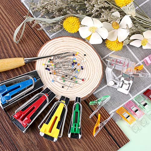 Bias Tape Tool Kit with Instruction, 4 Sizes Bias Tape Maker with ...