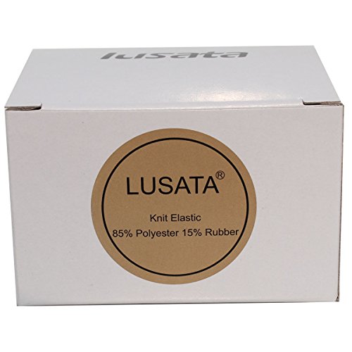 lusata 1.5 inch Wide Black Knit Elastic Spool Heavy Stretch High E...