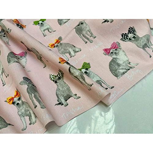 Chihuahua Dog 100% Cotton Poplin Fabric Print - Animal Dogs Materi...