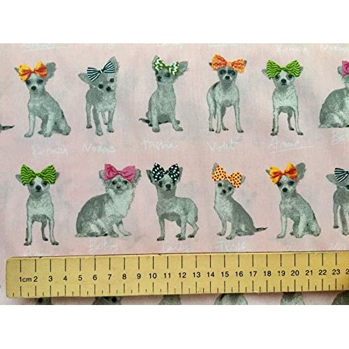 Chihuahua Dog 100% Cotton Poplin Fabric Print - Animal Dogs Materi...