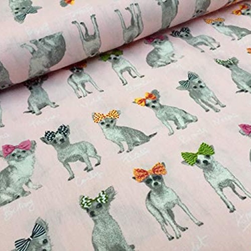 Chihuahua Dog 100% Cotton Poplin Fabric Print - Animal Dogs Materi...