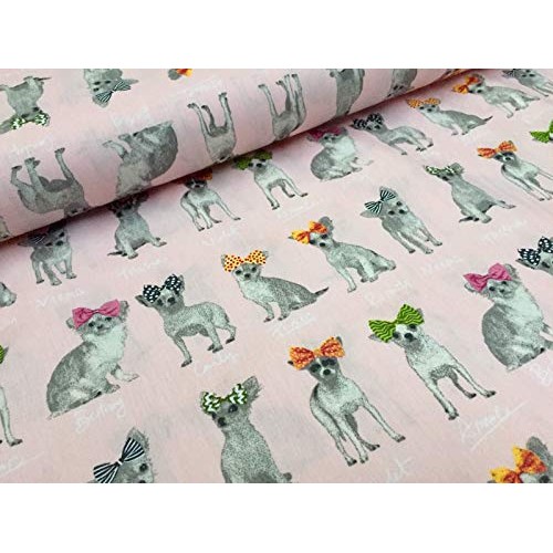 Chihuahua Dog 100% Cotton Poplin Fabric Print - Animal Dogs Materi...
