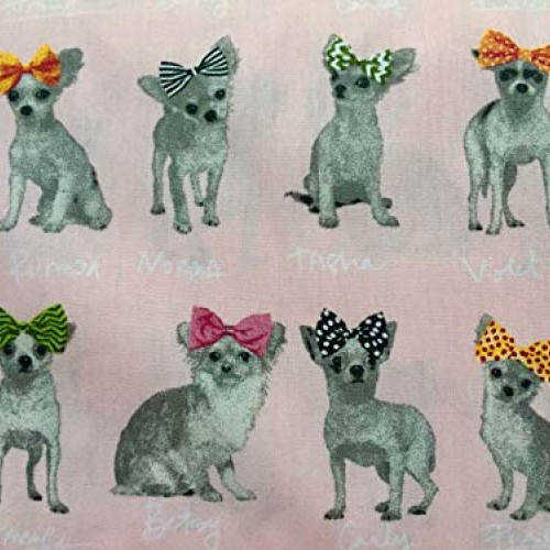 Chihuahua Dog 100% Cotton Poplin Fabric Print - Animal Dogs Materi...