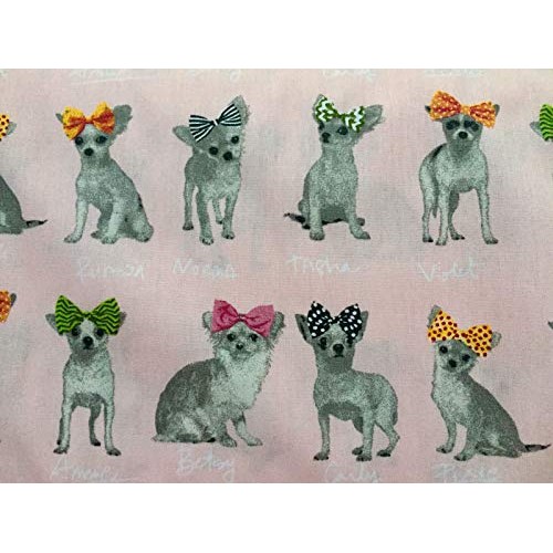 Chihuahua Dog 100% Cotton Poplin Fabric Print - Animal Dogs Materi...