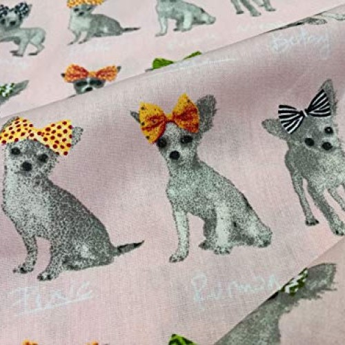 Chihuahua Dog 100% Cotton Poplin Fabric Print - Animal Dogs Materi...