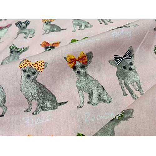 Chihuahua Dog 100% Cotton Poplin Fabric Print - Animal Dogs Materi...