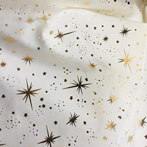 LUSHFABRIC ICE Star Silk Taffeta Fabric Material - Sparkling Foil ...