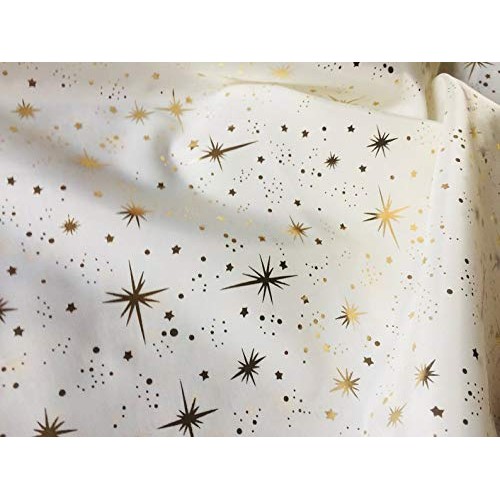 LUSHFABRIC ICE Star Silk Taffeta Fabric Material - Sparkling Foil ...