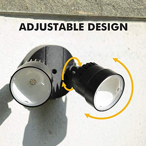 2 Packs LUTEC P6221B 1130 Lumen 15 Watt 28 LED Dual-Head Floodligh...