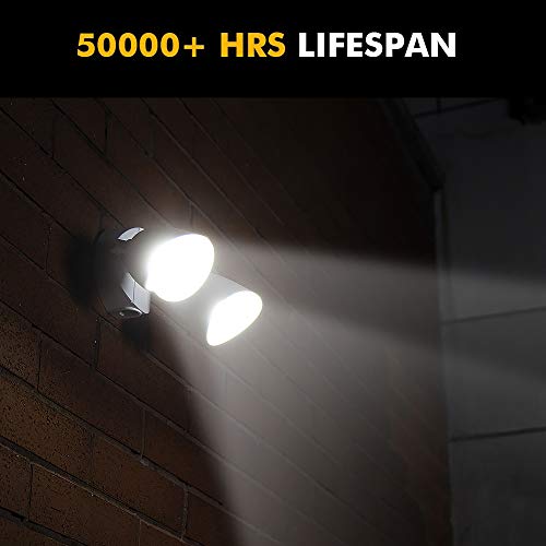 LUTEC 6222W 1380 Lumen 23 Watt 26 LED Dual-Head Floodlight Outdoor...