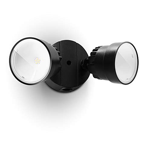 LUTEC P6221B 1130 Lumen 15 Watt LED Dual-Head Floodlight Outdoor, ...