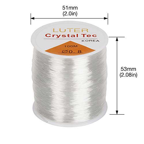 LUTER 0.8mm Clear Bead Cord Crystal Elastic Stretchy Bracelet Stri...
