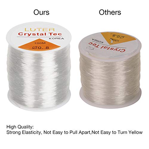 LUTER 0.8mm Clear Bead Cord Crystal Elastic Stretchy Bracelet Stri...