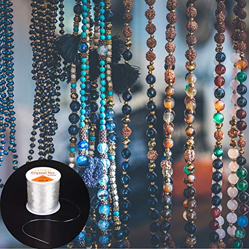 LUTER 0.8mm Clear Bead Cord Crystal Elastic Stretchy Bracelet Stri...