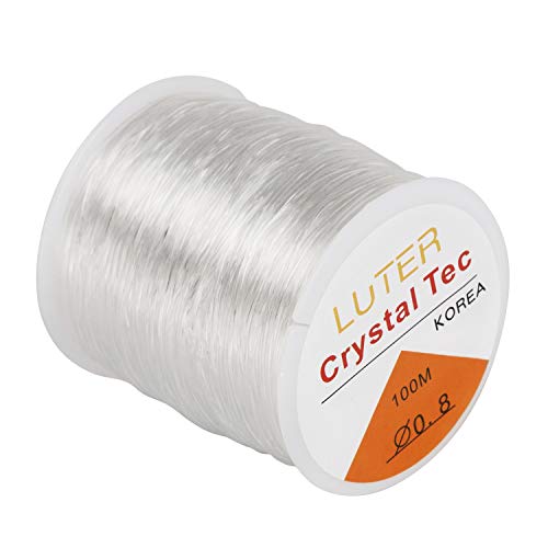 LUTER 0.8mm Clear Bead Cord Crystal Elastic Stretchy Bracelet Stri...