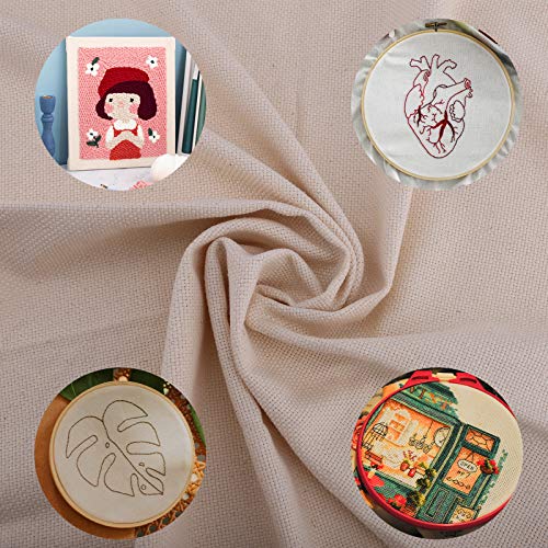 LUTER 26.4x19.3 Inch Needlework Fabric, Linen Needlework Fabric Mo...