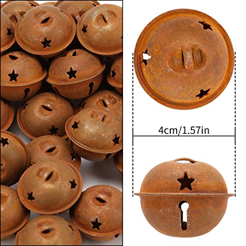 LUTER 44Pcs 40mm/1.57inch Rusty Jingle Bells Vintage Metal Bells w...