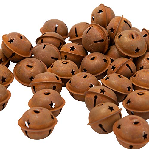 LUTER 44Pcs 40mm/1.57inch Rusty Jingle Bells Vintage Metal Bells w...