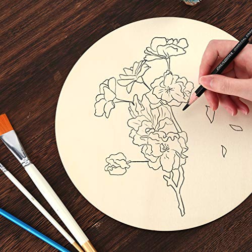LUTER 5 Pcs 10inch Wooden Circles Unfinished Wooden Rounds Slices ...