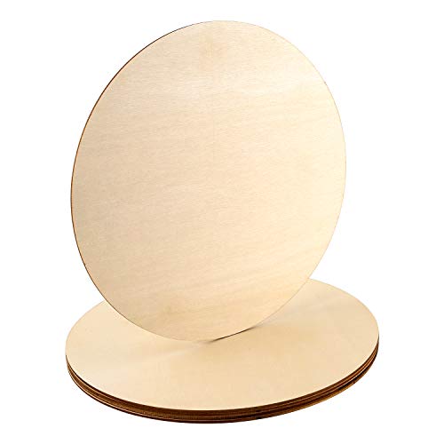 LUTER 5 Pcs 10inch Wooden Circles Unfinished Wooden Rounds Slices ...