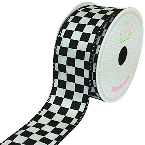 LUV RIBBONS Fabric Ribbon by Creative Ideas, 1-1/2-Inch, Black Che...