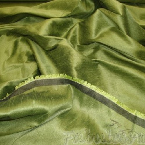 Avocado Shantung Dupioni Faux Silk Fabric Per Yard