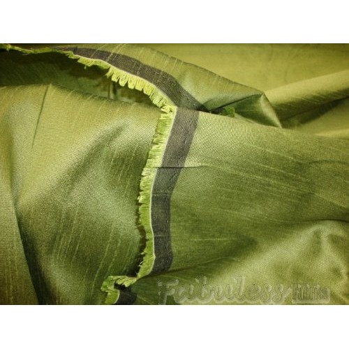 Avocado Shantung Dupioni Faux Silk Fabric Per Yard