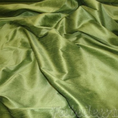 Avocado Shantung Dupioni Faux Silk Fabric Per Yard