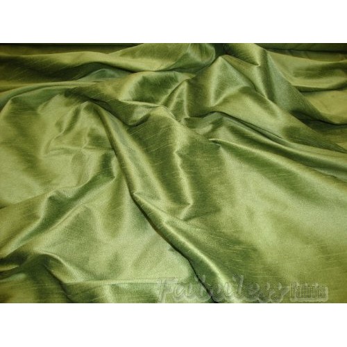 Avocado Shantung Dupioni Faux Silk Fabric Per Yard