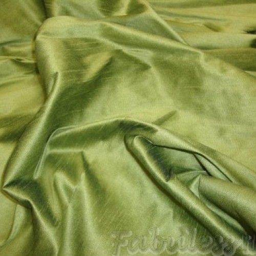 Avocado Shantung Dupioni Faux Silk Fabric Per Yard