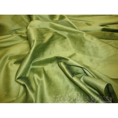 Avocado Shantung Dupioni Faux Silk Fabric Per Yard
