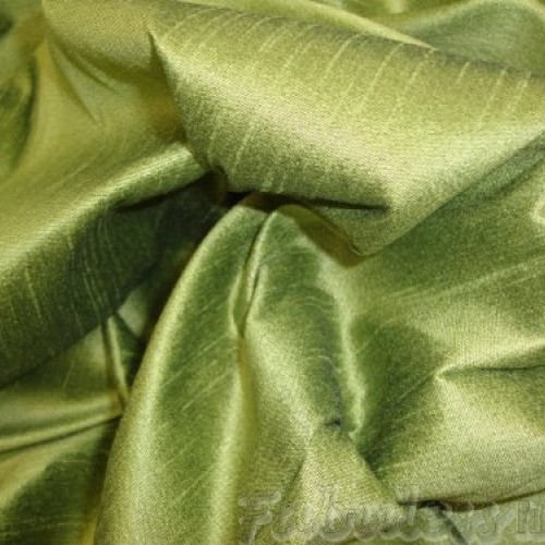Avocado Shantung Dupioni Faux Silk Fabric Per Yard