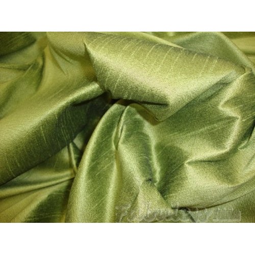 Avocado Shantung Dupioni Faux Silk Fabric Per Yard