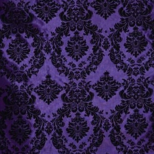 Damask Taffeta Velvet Flocked Purple Dress Home Decor Apparel Curt...