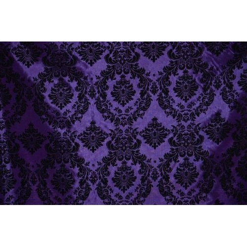 Damask Taffeta Velvet Flocked Purple Dress Home Decor Apparel Curt...