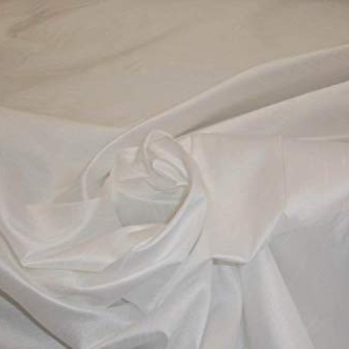luvfabrics Shantung Dupioni Faux Silk Fabric White, 3 Yards