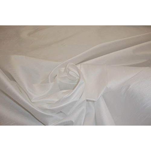 luvfabrics Shantung Dupioni Faux Silk Fabric White, 3 Yards