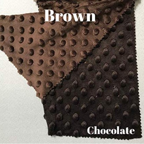 LUVFABRICS Very Soft Minky dimple dot Fabric by The Yard Brown