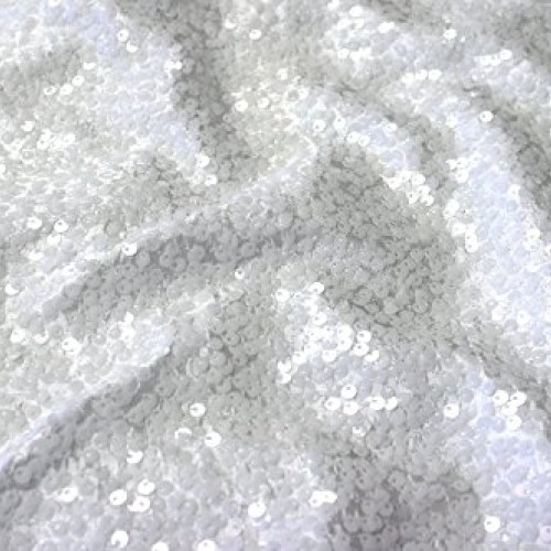 Rain drop sequin taffeta white fabric 55 width sold by yd shiny d...
