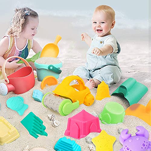 LUVIN Beach Sand Toys Set 18Pcs Castle Mold Sand Molds for Kids Ca...
