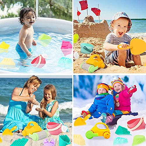 LUVIN Beach Sand Toys Set 18Pcs Castle Mold Sand Molds for Kids Ca...