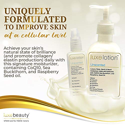 Luxe Lotion 8.5oz - Unscented- Luxury Face, Neck & Hand Moisturizer