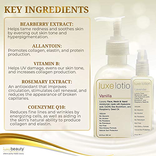 Luxe Lotion 8.5oz - Unscented- Luxury Face, Neck & Hand Moisturizer