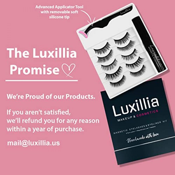 Luxillia Magnetic Eyelashes with Eyeliner, Most Natural Looking Ma...