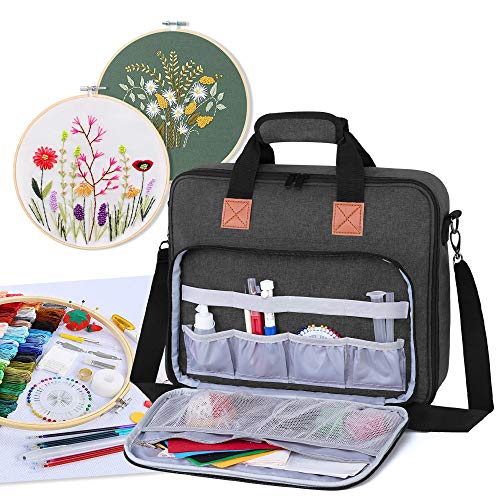 Luxja Embroidery Project Bag, Embroidery Kits Storage Bag Bag Onl...