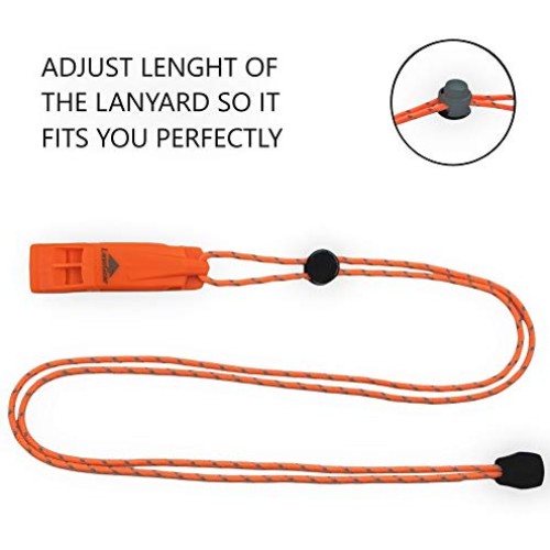 LuxoGear Emergency Whistles with Lanyard Safety Whistle Survival S...