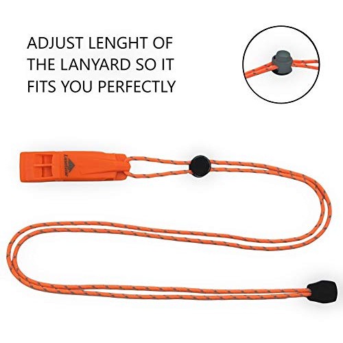 LuxoGear Emergency Whistles with Lanyard Safety Whistle Survival S...