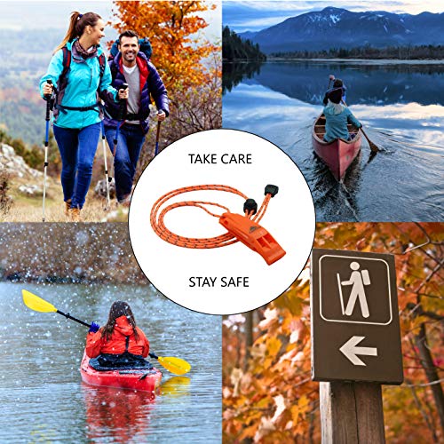 LuxoGear Emergency Whistles with Lanyard Safety Whistle Survival S...