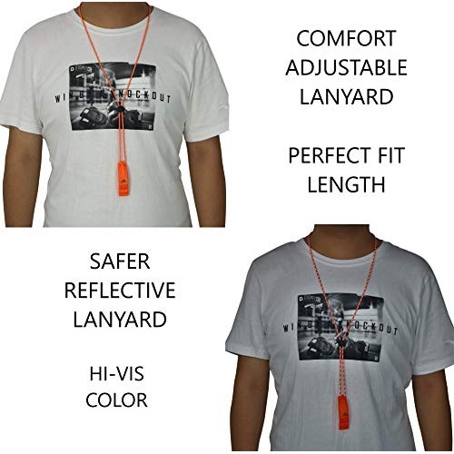 LuxoGear Emergency Whistles with Lanyard Safety Whistle Survival S...