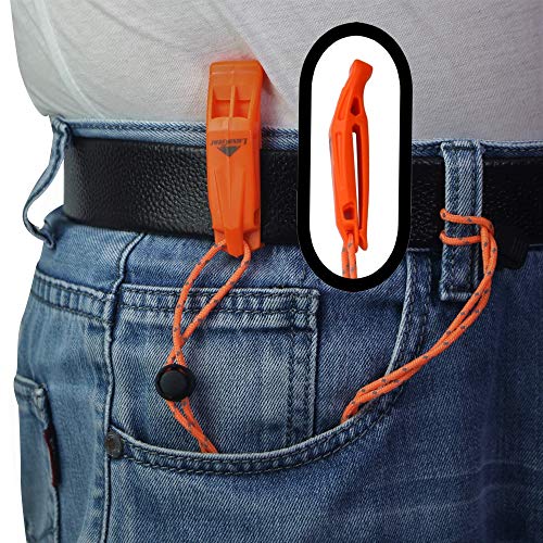 LuxoGear Emergency Whistles with Lanyard Safety Whistle Survival S...
